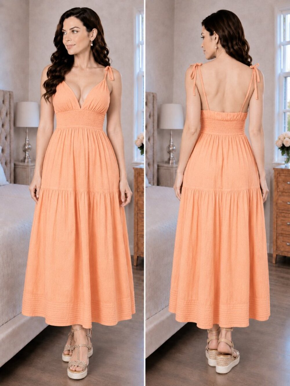 Solid & Striped Melody Orange Maxi Dress $248